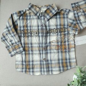boys dress shirt dinosaur plaid